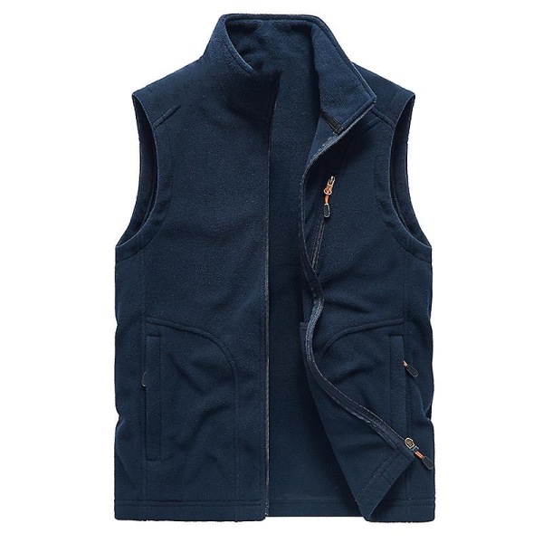 Miesten liivi, fleece-liivi tuulenpitävä hihaton takki liivi Navy 4XL