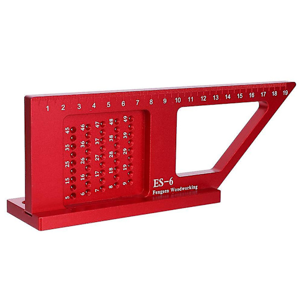 Snickerihjälpmedel, 0,2 mm precisionsvinkel i aluminiumlegering, snickeri mätverktyg, röd