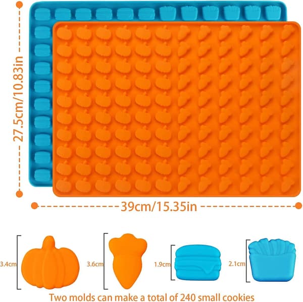 Gummy Candy-formar i silikon, 2-pack 240 hålrums non-stick silikonformar