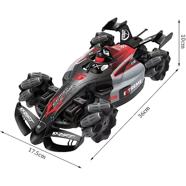 Nopea simulaatio kilpa-auto 4WD kauko-ohjattava stunt-auto maastoauto, nopea 25+ km/h valoilla ja suihkutoiminnolla, harrastelelut lapsille pojille (vihreä)