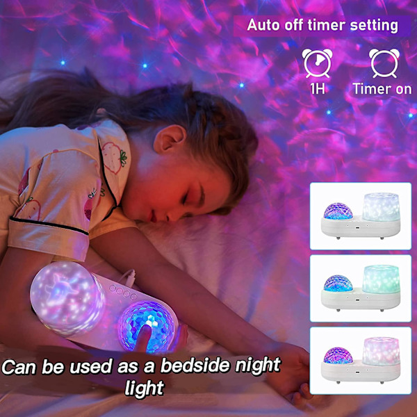 Heytea Ocean Night Light Projektor, Galaxprojektor för Barnrum, Nebula Stjärnprojektor med USB-kabel, 360 Graders Rotation Barn Nattlampa