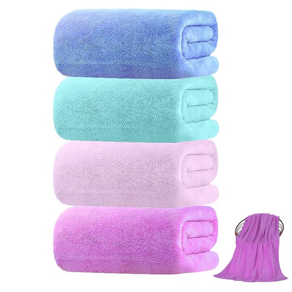 4-pak Badehåndklæder - Ekstra absorberende - mikrofiber - 70*140cm (neutrale) Combination 1