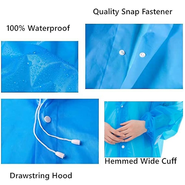Eva Regnrock Vattentät Regn Poncho Återanvändbar Unisex Män Kvinnor Lång Genomskinlig Regnkläder