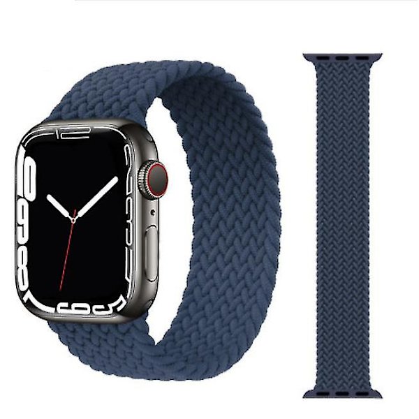 Lämplig för Iwatch-rem, enkel nylonelastisk vävd, Apple Watch Apple nylonrem blue L