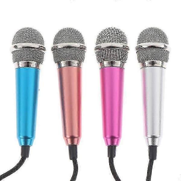 Bærbar Mini 3,5 mm Stereo Mikrofon Audio Mikrofon Til Mobiltelefon Tilbehør Silver