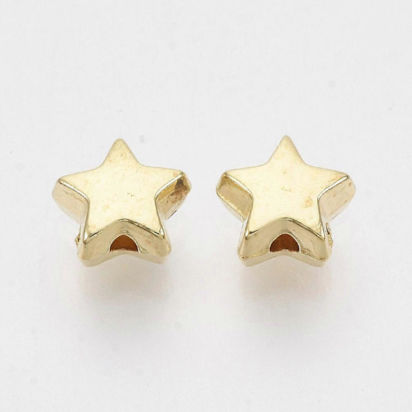 200 kpl CCB Muovihelmet Tähti Kultainen 6x6,5x3,5mm Reikä: 1,2mm