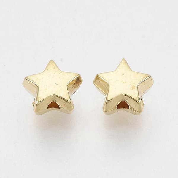 200 st CCB Plastpärlor Stjärna Guld 6x6.5x3.5mm Hål: 1.2mm