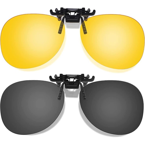 2-delad solklämma, polariserade solglasögon med klämma, överglasögon för män kvinnor