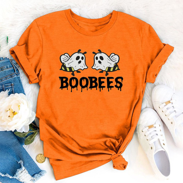 Bumble Bee T-shirt, Boo Bees Funny Halloween T-shirt Orange S