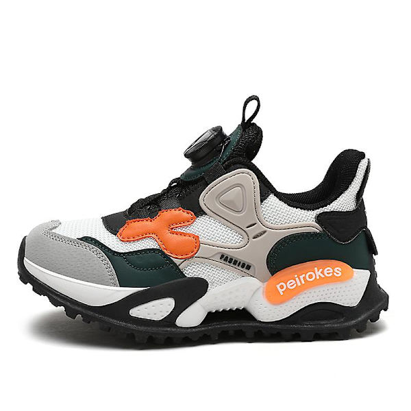 Pojkar Basketbollskor Hög Ovandel Andas Sport Skor Anti Slip Mode Sneakers 8952 Green EU 34