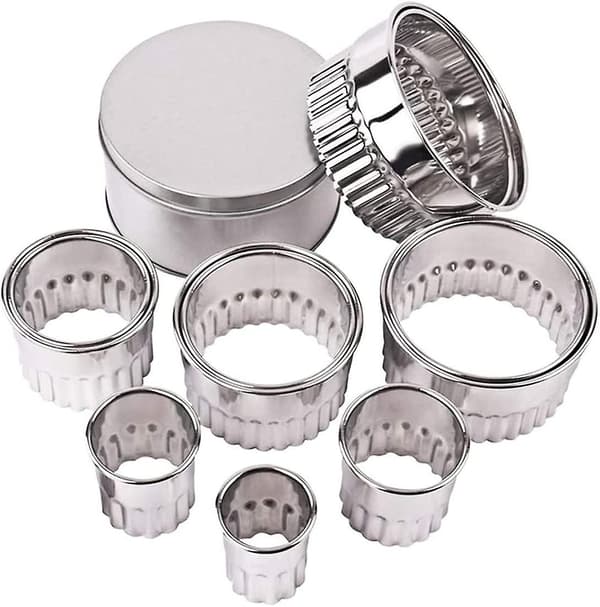 12 Deler Rund Kakeform Sett, Solid Rustfritt Stål Sirkel Kakeformer, For Deig Bakverk Kjeks Engelske Muffins