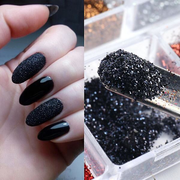6 Laatikkoa Kynsisettejä ja Kynsipuuteria, Kynsitaide Glitter Sekoitettu Kiiltävä Kynsien Koristeluun DIY style3