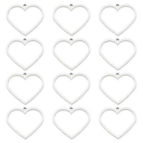 8 stk. 2 farver 304 rustfrit stål åben bagside bezel vedhæng Ring Cirkelform Charms Manuel polering Hul ramme vedhæng til DIY Resin Pressed Flowe