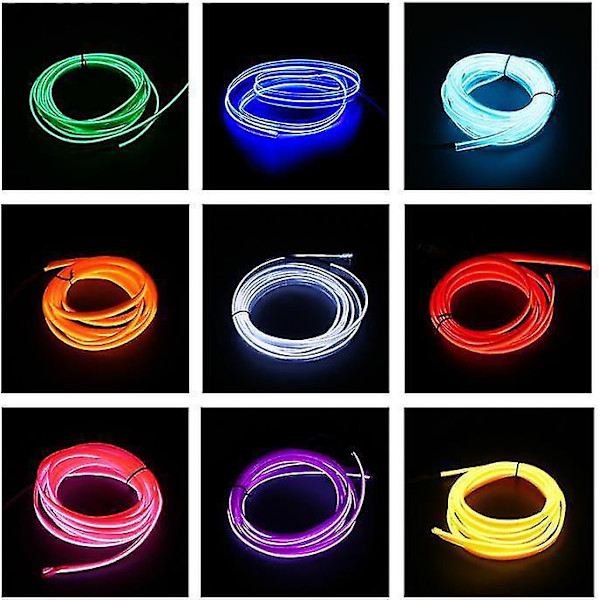 5m Bilinredning Tillbehör Atmosfär Lampa Kallt Ljus Linje Diy Dekorativ Instrumentpanel Konsol Auto Led Ambient Ljus Red 3 meters