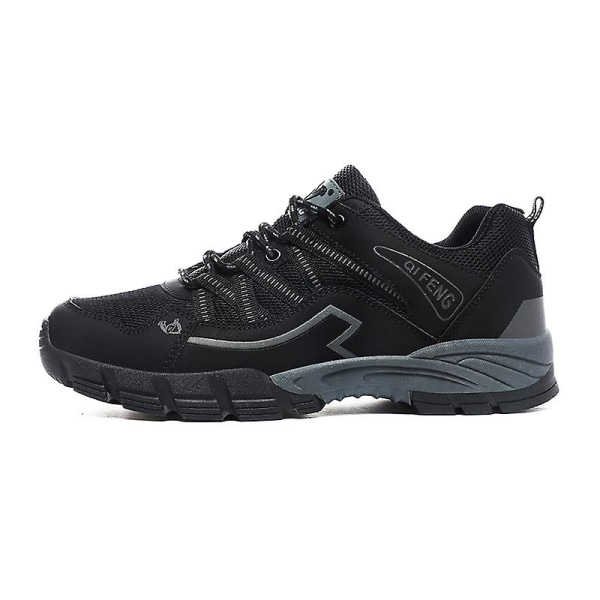 Herre- og Dame Vandrestøvler Lavt Snit Sneakers Til Udendørs Vandring Trekking Gåture 3D863 Black EU 45