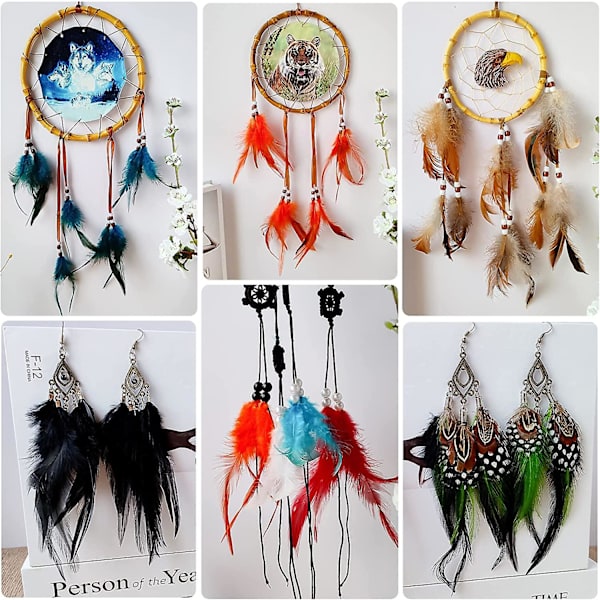 100 stk. Hvide Sadel Hackle Hane Fjer Løse Bulk 5-7 Tommer 12-17 cm Til DIY Drømmefanger Dekoration Naturlig Sadel Hackle Hane Fjer