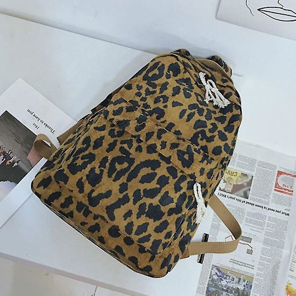 Kvinnor Flickor Ryggsäck Leopard Print Stor Kapacitet Dragkedja Mode För Skola Resor