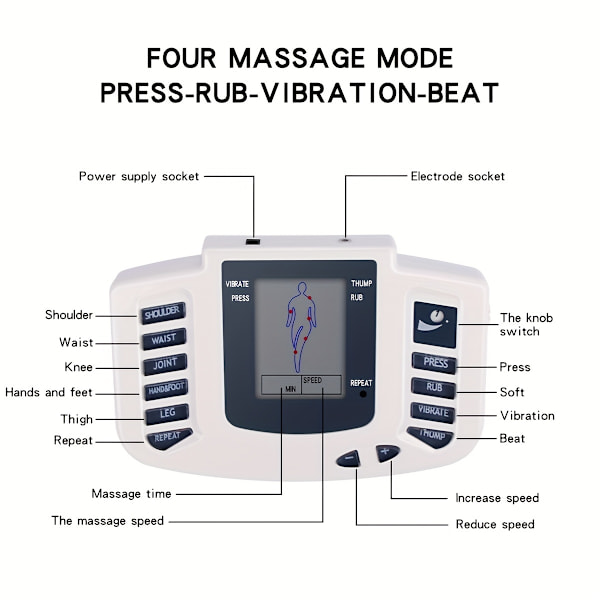 EMS Tens Massage Unit Elektrisk Puls Akupunktur Helkropp Avslappning Muskelvård Massager Stimulator För Män Och Kvinnor Present