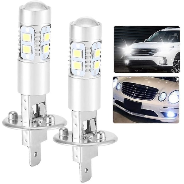 Huvudstrålkastarlampor, 2x H1 6000k Super Bright 100w Led Bil Dimljuslampor Körning Dagsvarselljus
