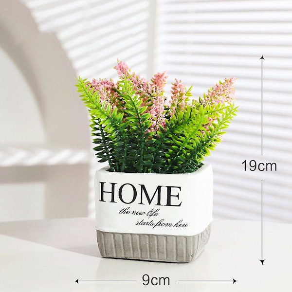 Konstgjord lavendel, stjärnformade falska gröna växter, krukväxter, små dekorationer, hem vardagsrum, matsal dekoration, bonsai pink
