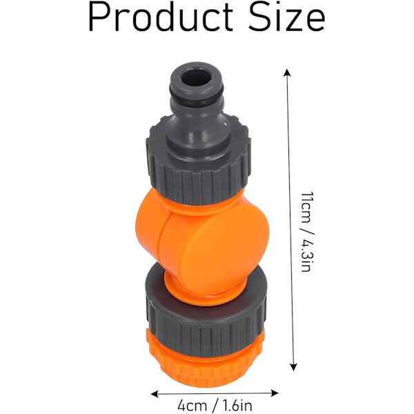 Hurtig Slangekoblingsadapter, 180 Graders Hurtigkobling Plast Vandhane Slangekobling Roterbar Adapter