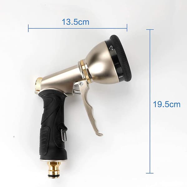 Högtrycksmetallhandpistol i 9 strålar för bilar, husdjurstvätt och bevattningsgräsmatta