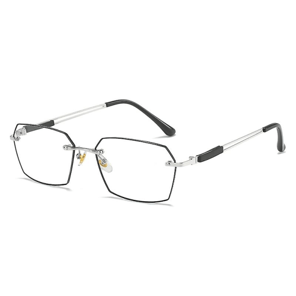 1 stk. Metal Fuld Ramme Anti-blåt lys Unisex 1.0 1.5 2.0 2.5 3.0 3.5 4.0 Læsebriller silver 400 degree