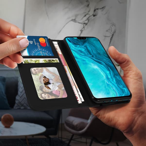 Honor 9X Lite Folio Skyddsfodral med Plånboksfunktion - Svart