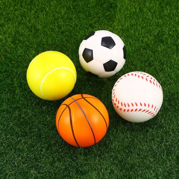 8 st mini tennisbollar i PU-skum för husdjur, stressbollar för avkoppling (6,3 cm, blandade stilar)
