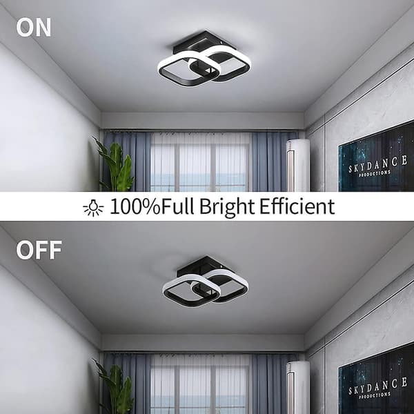 20w Moderne LED Loftlampe, 2500lm, 6000k Kølig Hvid, 24cm, Sort [Energiklasse E]