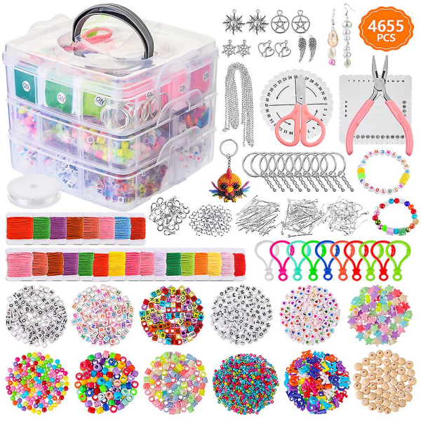 4655 st set tillbehör DIY-prydnader Barnens tidiga utbildning alfabet pärlmaterial Hemmagjorda prydnader pärlade
