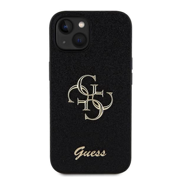 Deksel til iPhone 13 Glitter med Metallogo Black