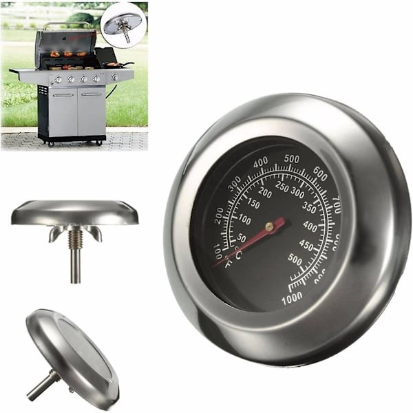 Barbecue-termometer i rustfrit stål, BBQ grill-termometer med probe