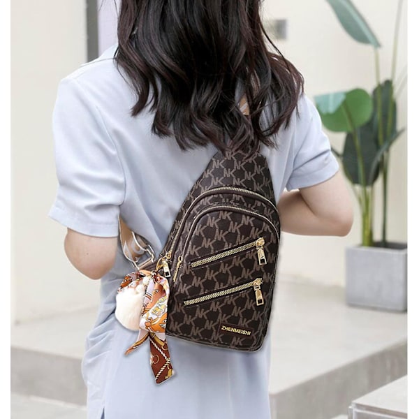 Slynge Ryggsekk Slyngeveske For Kvinner, Brystveske Dagstursekk Crossbody Slynge Ryggsekk (a-svart)