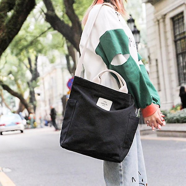 Dame Canvas Tote Håndvesker Casual Skulderveske Crossbody Daglig Arbeid Skoleveske purple