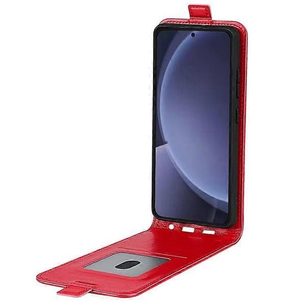 Mobilskal för Samsung Galaxy S25+(Plus), med kortfack vertikalt flip läderfodral Red