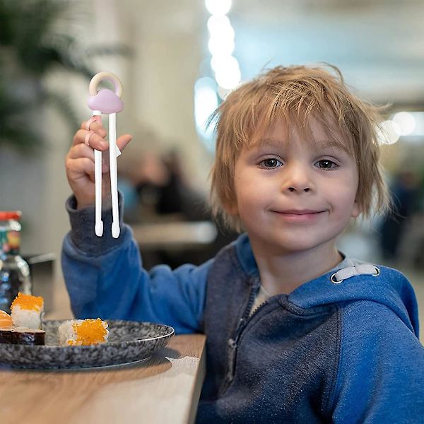 2 stk. Børns Læringsspisepinde Tegneserie Børns Assisterede Spisepinde Øv Selvfodring style2