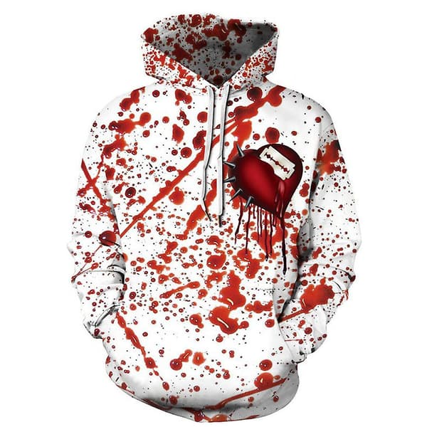 Halloween Blodig Hettegenser for Menn, Hettegenser style 4 5XL