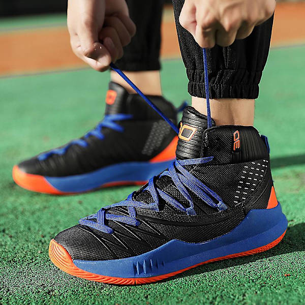 Herre Basketballsko Lett Pustende Gåsko Atletiske Motesneakers 3D2106 BlackBlue EU 41