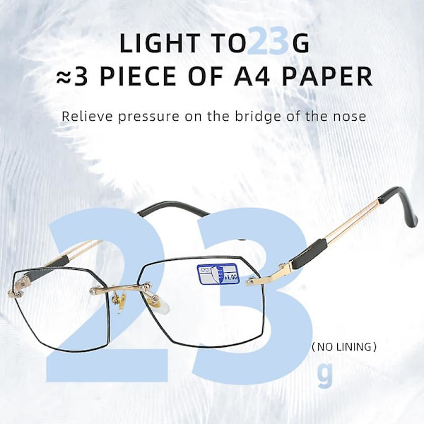 1kpl Metallinen Kokokehys Anti-sinivalo Unisex 1.0 1.5 2.0 2.5 3.0 3.5 4.0 Lukulasit silver 100 degree
