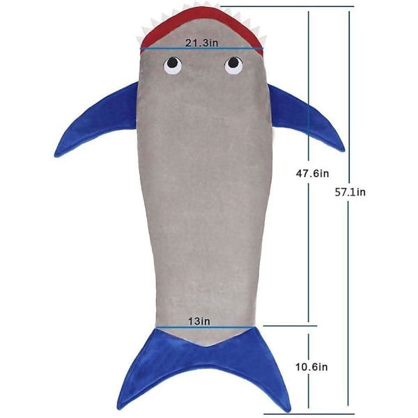 Shark tail filt för barn, haj sovsäckar, dubbelsidig fleece, alla årstider, julfödelsedagspresent för barn och tonåringar