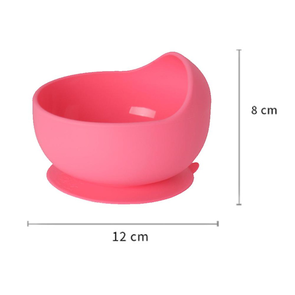 Silikon sugkopp baby skål | Inåtböjda väggar förhindrar tappning | Lätt att skopa | Fäster stadigt | Tvådelad set style1