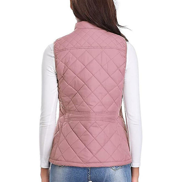 Naisten Vuorattu Vetoketjullinen Liivi, Hihaton Takki Liivi Pink L