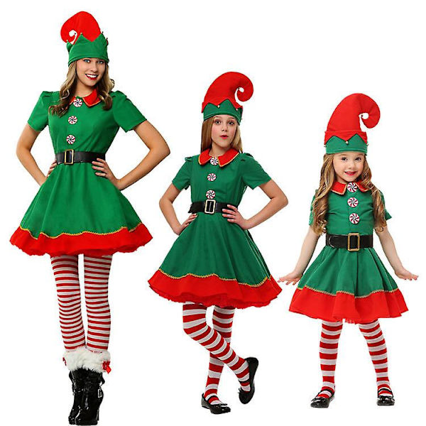 Jultomte-dräkt, semestertomte-outfit, familjekläder Women 110cm