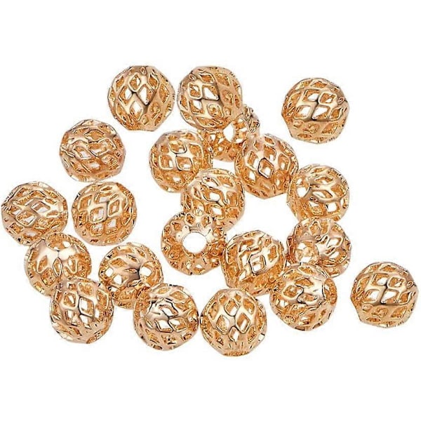 30 stk. 18K gullbelagte avstandsperler, metallavstandsperler for DIY smykkelaging og annet håndarbeid - 8x3mm hul form