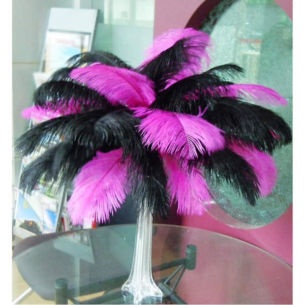 25-30 cm Strutsin Sulka Aito Luonnollinen Sulka Kodin Sisustukseen Juhliin Häihin, 5 kpl pakkaus (musta)