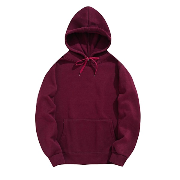 Herre Hettegenser Ensfarget Myk Fleece Topp Med Lommer For Vår Vinter Høst Utendørsbruk M Wine Red