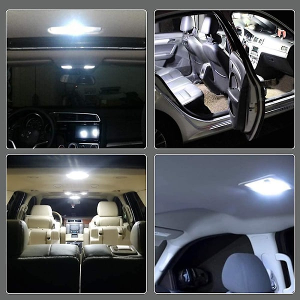 4-pack vita LED-panel kupollampor, Cob 48-smd LED-innerbelysning för bil, LED-innerbelysning för kupol