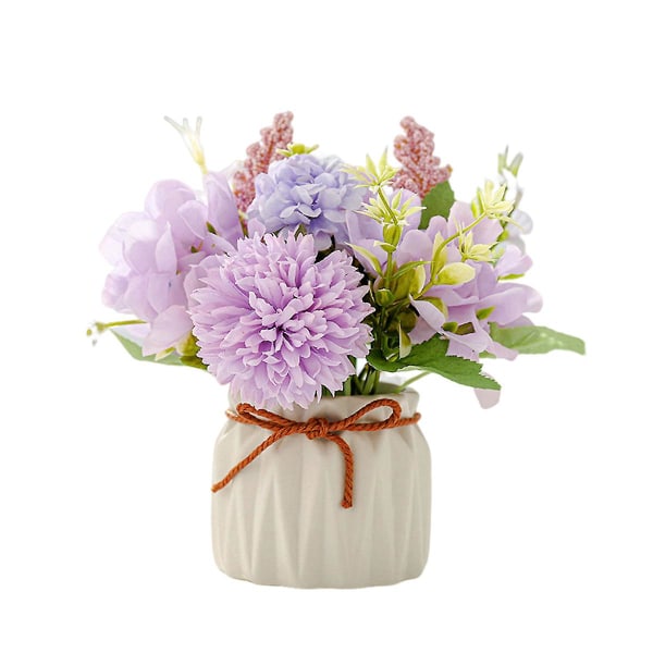 Keinotekoiset Hortensiat, Väärennetyt Vihreät Kasvit, Ruukkukasvit, Pienet Koristeet, Kodin Olohuone, Ruokasalin Sisustus, Bonsai purple