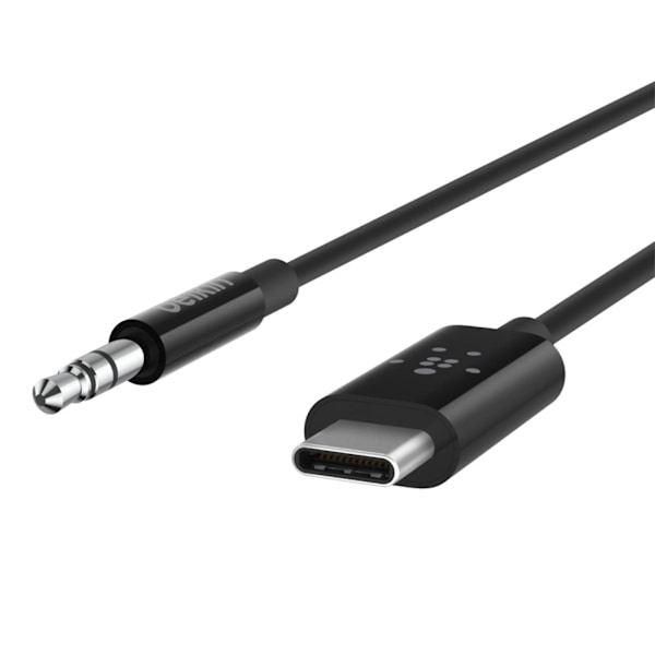 USB-C til Jack 3,5 mm Lydkabel Høj Kvalitet Lyd 90cm Belkin Sort